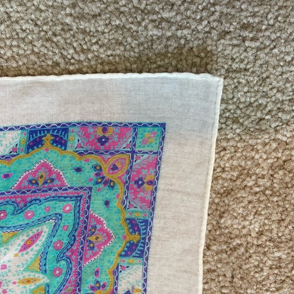 Yves Saint Laurent VGUC Vintage Paisley Multicolor Silk Scarf - Picture 4 of 5